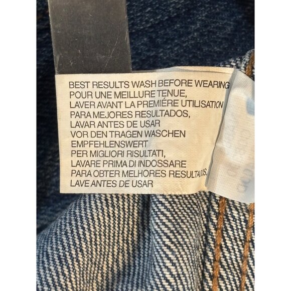 Chaps Vintage Denim Jean Jacket Men's XL 100% Cotton Blue Button-Front w/Pockets - Picture 4 of 10